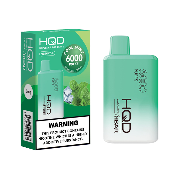 0mg HQD HBAR Disposable Vape Device 6000 Puffs - Vape Center