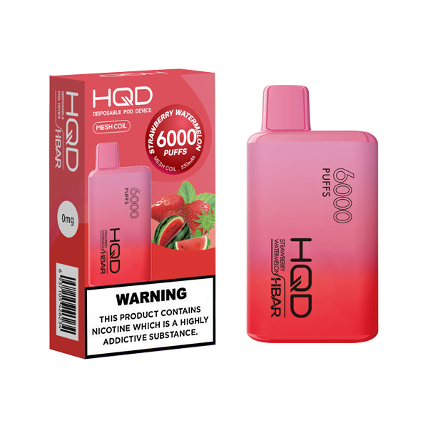 0mg HQD HBAR Disposable Vape Device 6000 Puffs - Vape Center