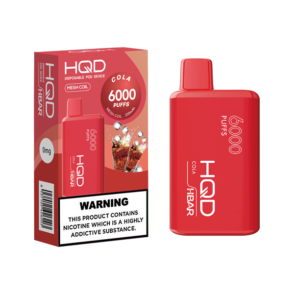 0mg HQD HBAR Disposable Vape Device 6000 Puffs - Vape Center