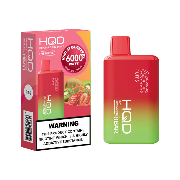 0mg HQD HBAR Disposable Vape Device 6000 Puffs - Vape Center