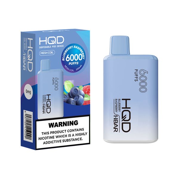 0mg HQD HBAR Disposable Vape Device 6000 Puffs - Vape Center