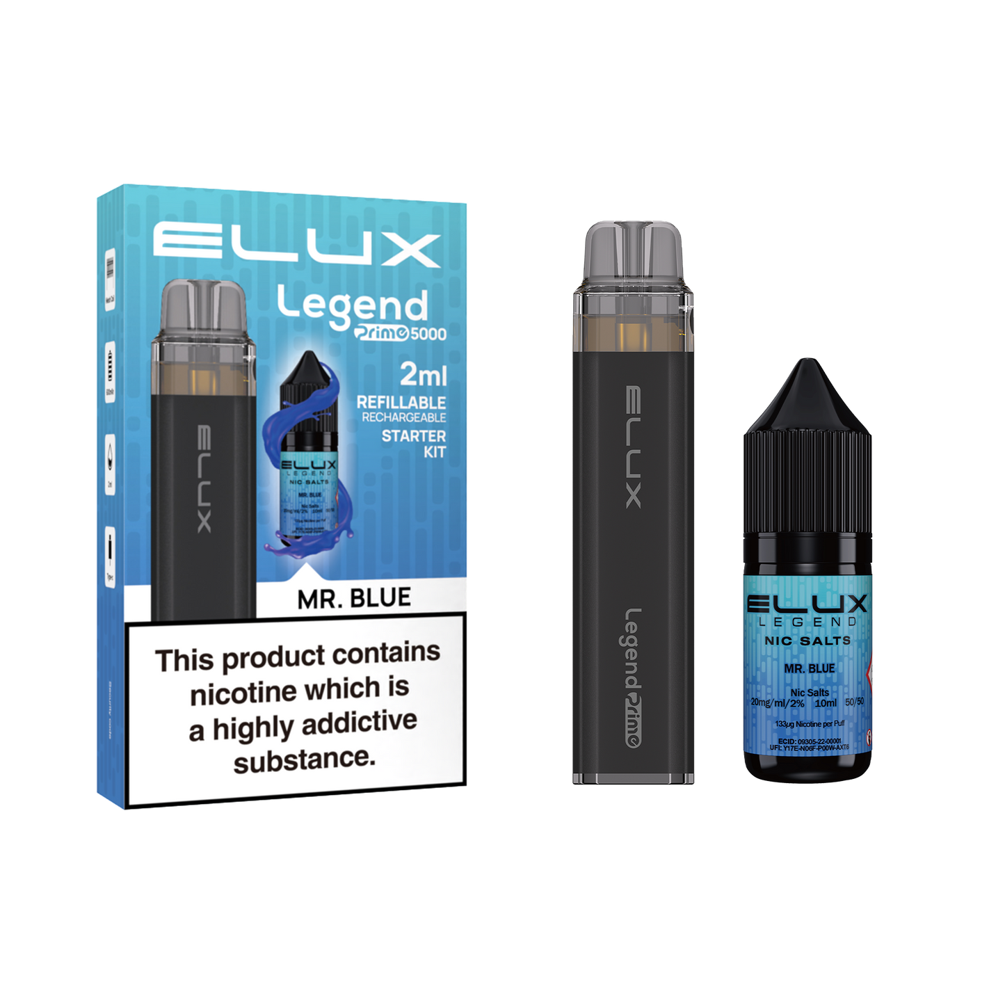 Elux Legend Prime 5000 Refillable Pod Kit + 1x20mg Nic Salt 10ml