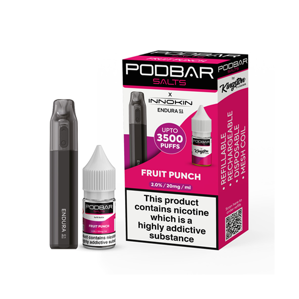 10mg Podbar Salts by Kingston x Innokin Endura S1 Disposable Vape Kit 3500 Puffs - Vape Center