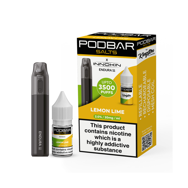 10mg Podbar Salts by Kingston x Innokin Endura S1 Disposable Vape Kit 3500 Puffs - Vape Center