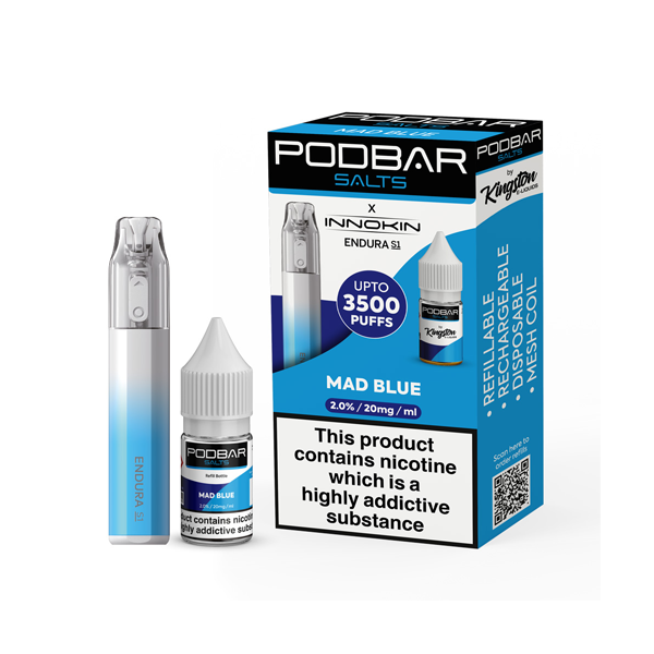 10mg Podbar Salts by Kingston x Innokin Endura S1 Disposable Vape Kit 3500 Puffs - Vape Center