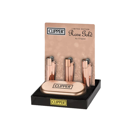 12 Clipper CMP11R Metal Flint Rose Gold Lighters - CM0S057UK - Vape Center