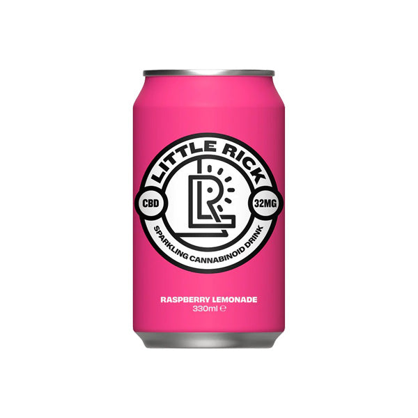 12 x Little Rick 32mg CBD Sparkling 330ml Raspberry Lemonade - Vape Center