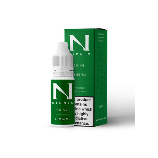 18mg Nic Nic Flavourless Nicotine Shot 10ml 50VG - Vape Center