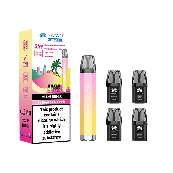 20mg Hayati Remix 4in1 2400 Pod Kit 2400 Puffs - Vape Center