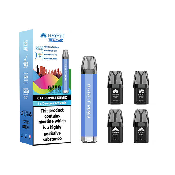 20mg Hayati Remix 4in1 2400 Pod Kit 2400 Puffs - Vape Center