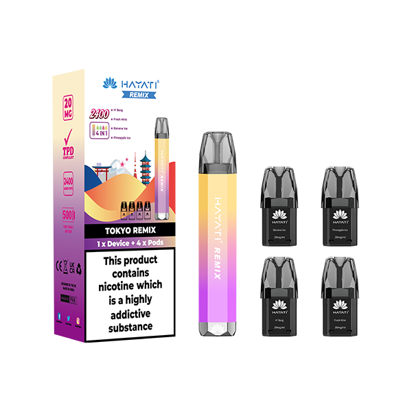 20mg Hayati Remix 4in1 2400 Pod Kit 2400 Puffs - Vape Center