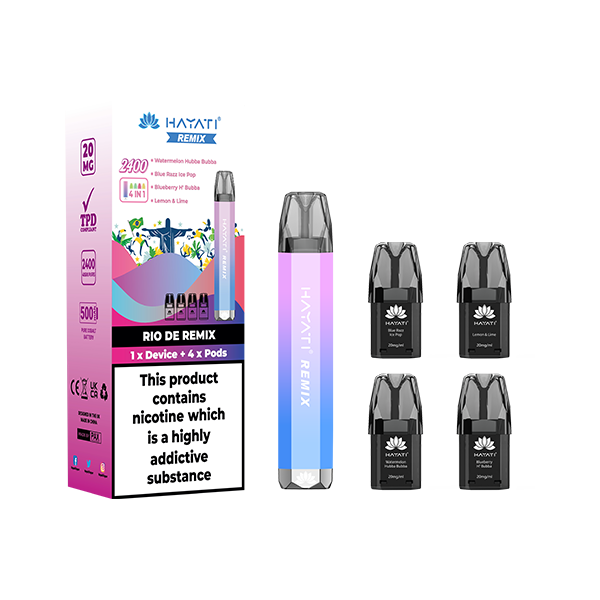 20mg Hayati Remix 4in1 2400 Pod Kit 2400 Puffs - Vape Center