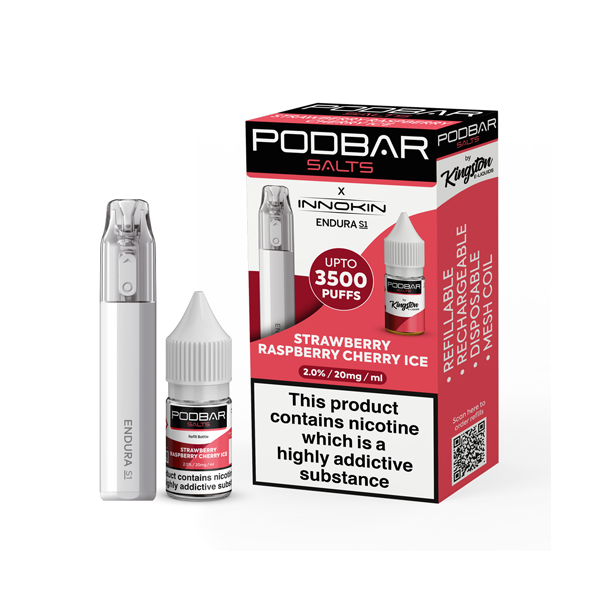 20mg Podbar Salts by Kingston x Innokin Endura S1 Disposable Vape Kit 3500 Puffs - Vape Center