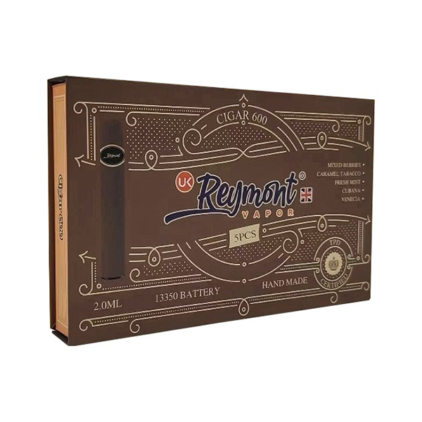 20mg Reymont Cigars 600 Disposable Gift Box 5 pack - 3000 Puffs - Vape Center