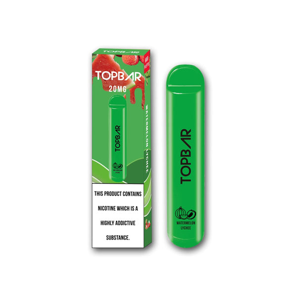 20mg Top Bar Disposable Vape Pod 600 Puffs - Vape Center