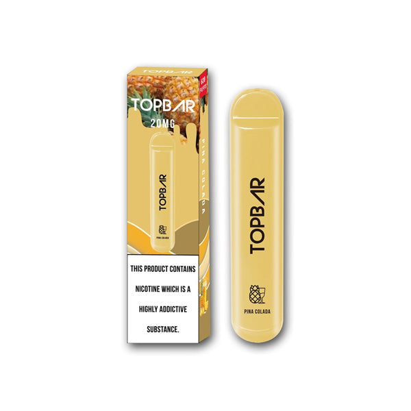 20mg Top Bar Disposable Vape Pod 600 Puffs - Vape Center