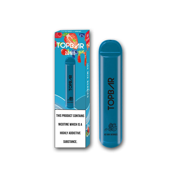 20mg Top Bar Disposable Vape Pod 600 Puffs - Vape Center