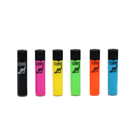 24 Clipper CKJ11RH Classic Large Electronic Jet Flame Shiny Colours Lighters - CKJ1B002UKH - Vape Center