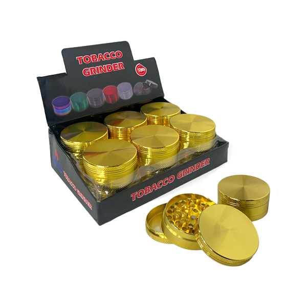 3 Parts Silver Metal Tobacco Grinder - PH6908-Gold - Vape Center