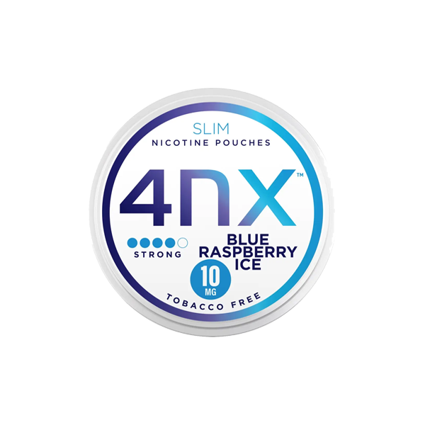 4NX 10mg Blue Raspberry Ice Slim Nicotine Pouches - 20 Pouches - Vape Center