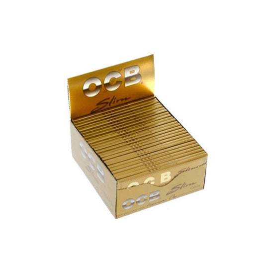 50 OCB Premium King Size Slim Gold Papers - Vape Center