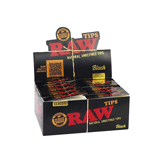 50 Raw Black Standard Classic Tips - Vape Center