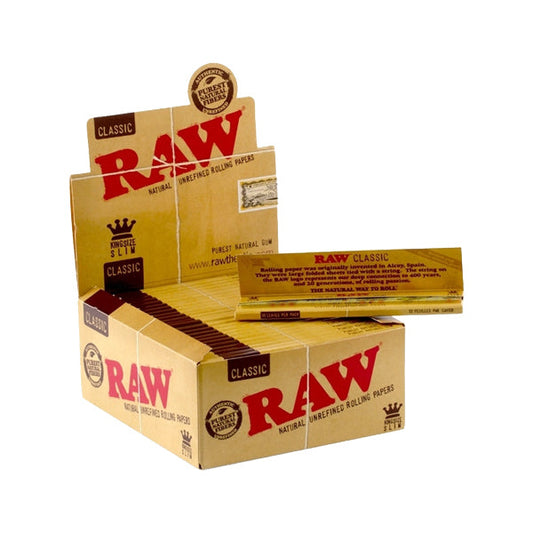 50 Raw Classic King Size Slim Rolling Papers - Vape Center