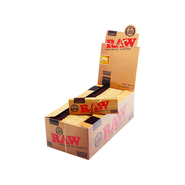 50 Raw Classic Wide Rolling Papers - Vape Center