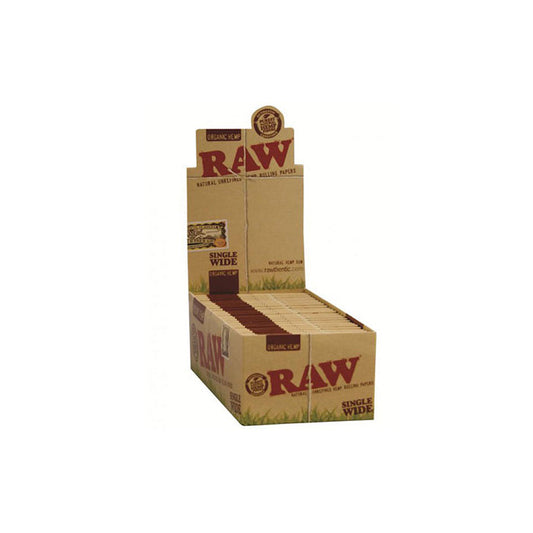 50 Raw Single Wide Organic Hemp Rolling Papers - Vape Center