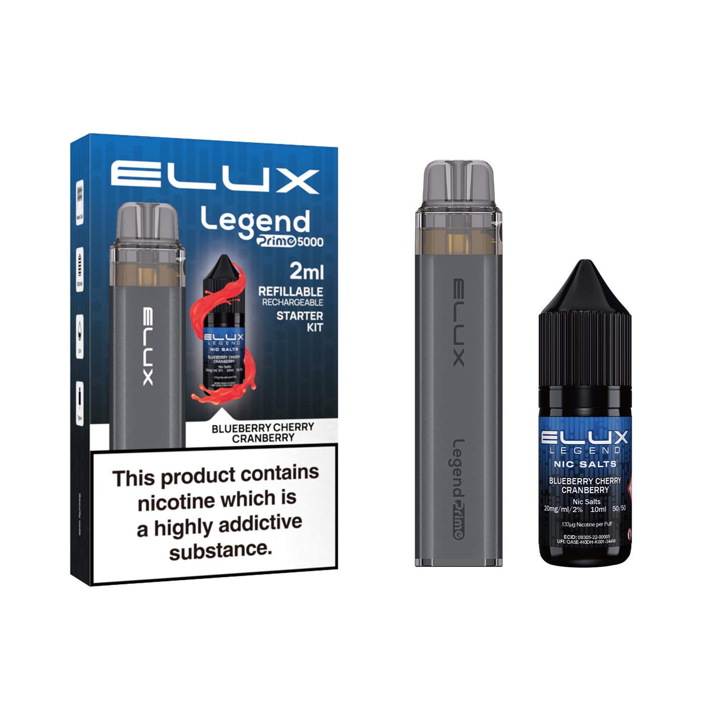 Elux Legend Prime 5000 Refillable Pod Kit + 1x20mg Nic Salt 10ml