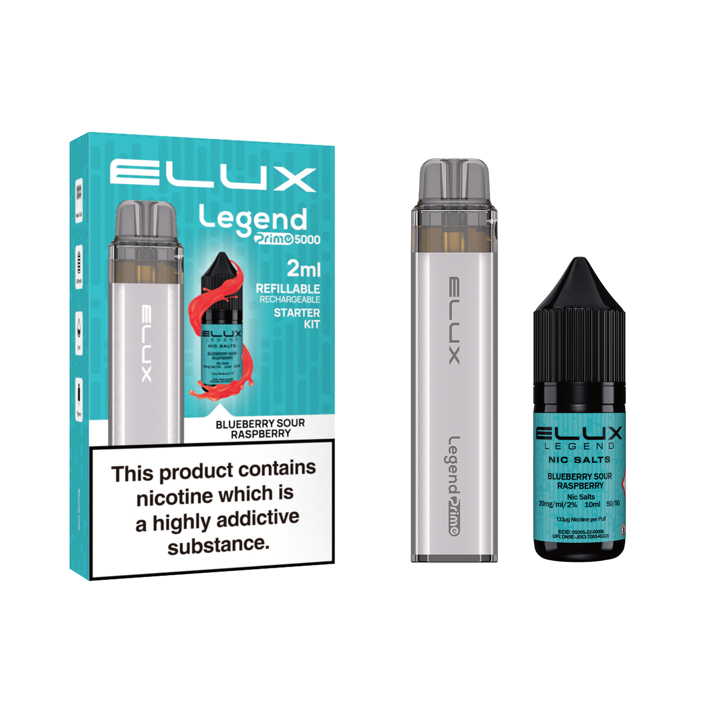 Elux Legend Prime 5000 Refillable Pod Kit + 1x20mg Nic Salt 10ml