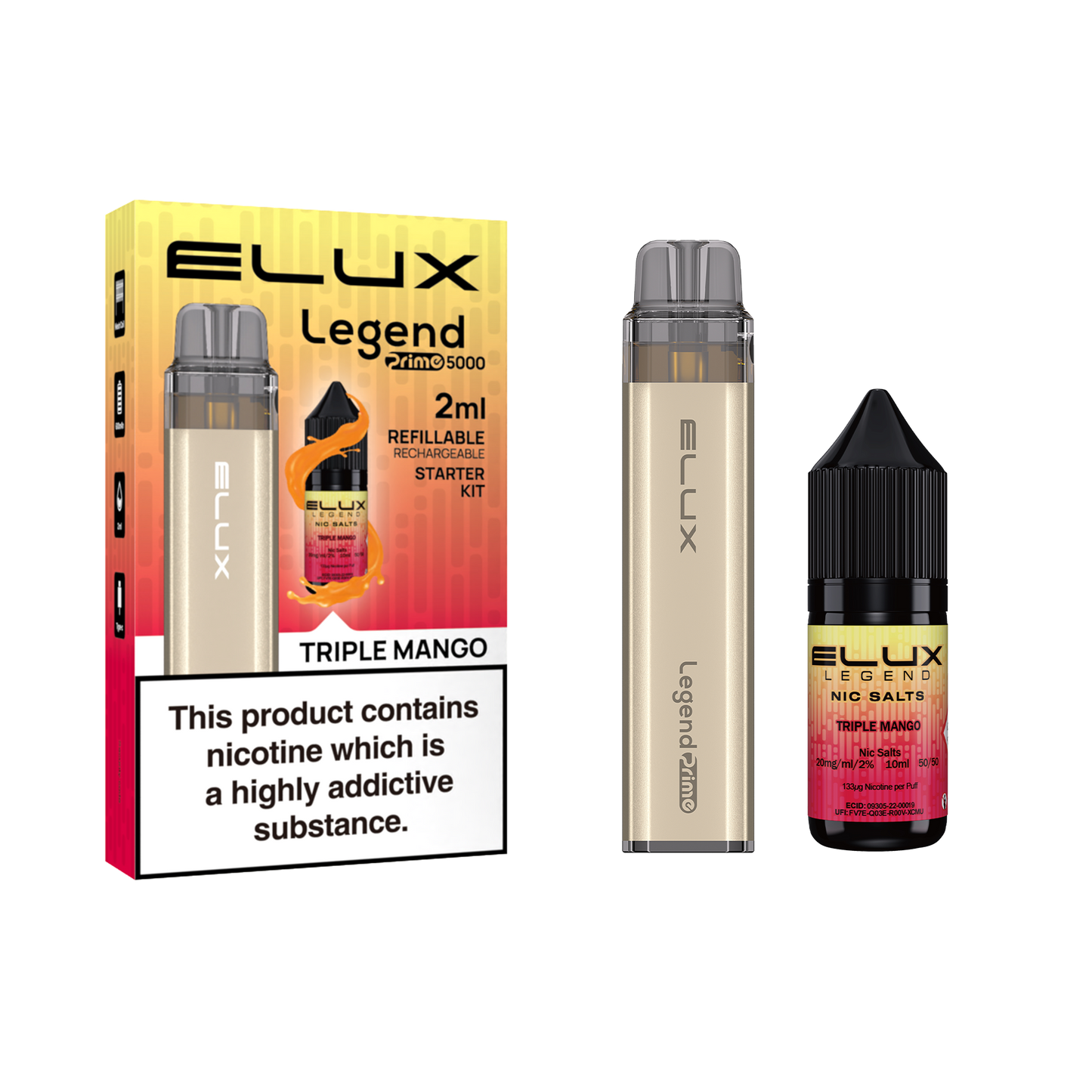 Elux Legend Prime 5000 Refillable Pod Kit + 1x20mg Nic Salt 10ml