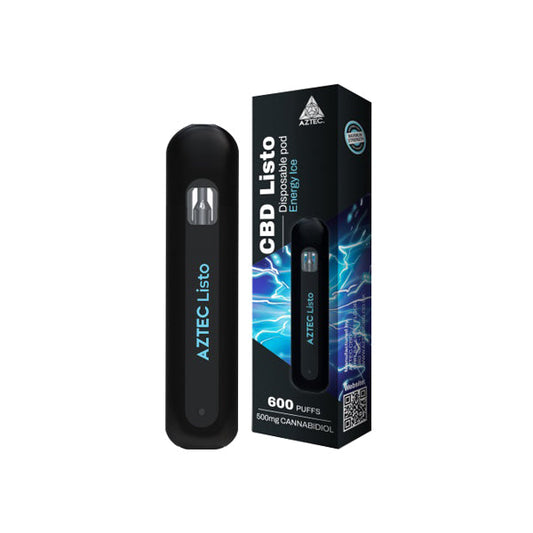 Aztec CBD Listo 500mg CBD Disposable Vape Pen - 1ml 600 Puffs - Vape Center