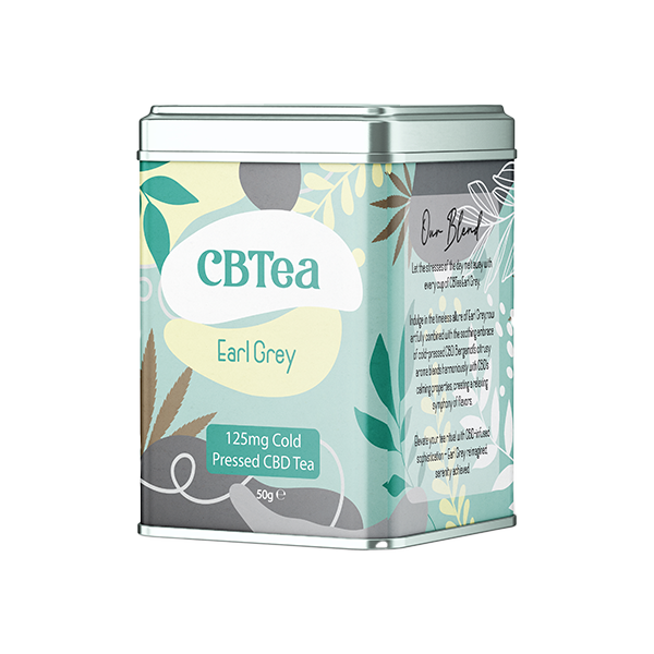 CBTea 125mg Cold Pressed Full Spectrum CBD Earl Grey - 50g - Vape Center