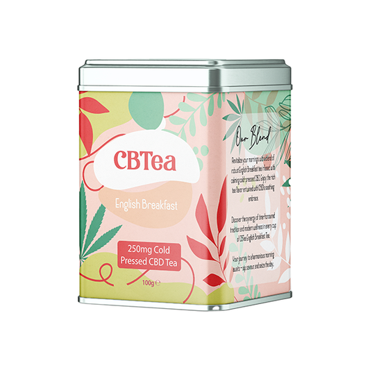 CBTea 250mg Cold Pressed Full Spectrum CBD English Breakfast Tea - 100g - Vape Center