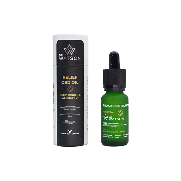 Dr Watson 1500mg Broad-Spectrum Relief CBD Oil 20ml - Vape Center