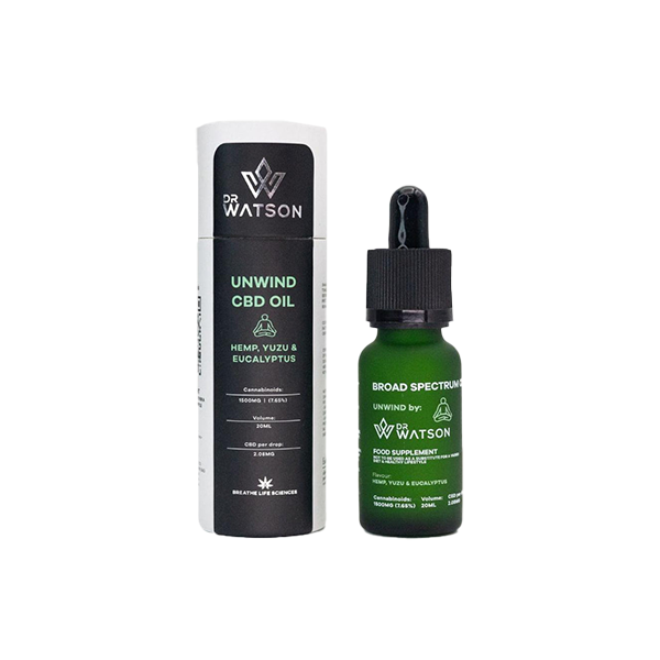 Dr Watson 1500mg Broad-Spectrum Unwind CBD Oil 20ml - Vape Center