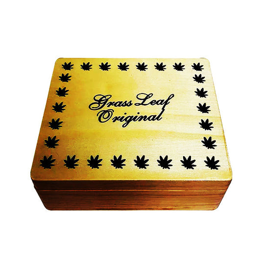 Grass Leaf Original Large Wooden Storage Box - Vape Center