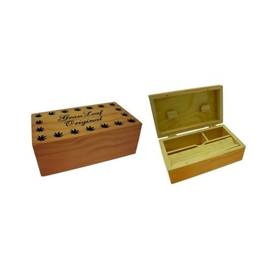 Grass Leaf Original Medium Wooden Storage Box - Vape Center