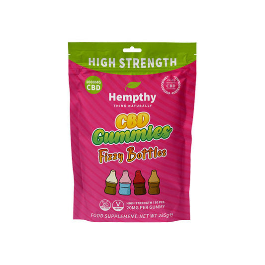 Hempthy 1000mg CBD Fizzy Bottles Gummies - 50 Pieces - Vape Center