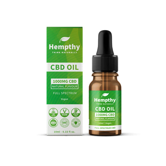 Hempthy 1000mg CBD Oil Full Spectrum Natural -  10ml - Vape Center