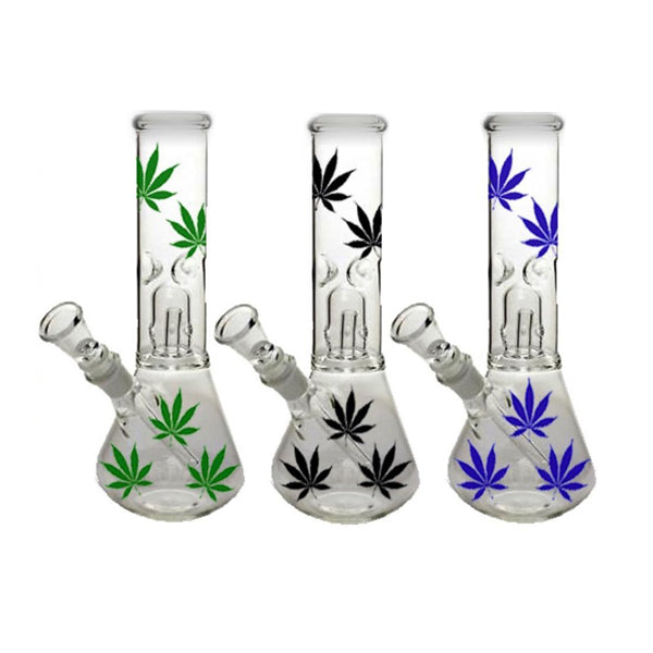 12" Large Leaf Designed Glass Bong - GB-85