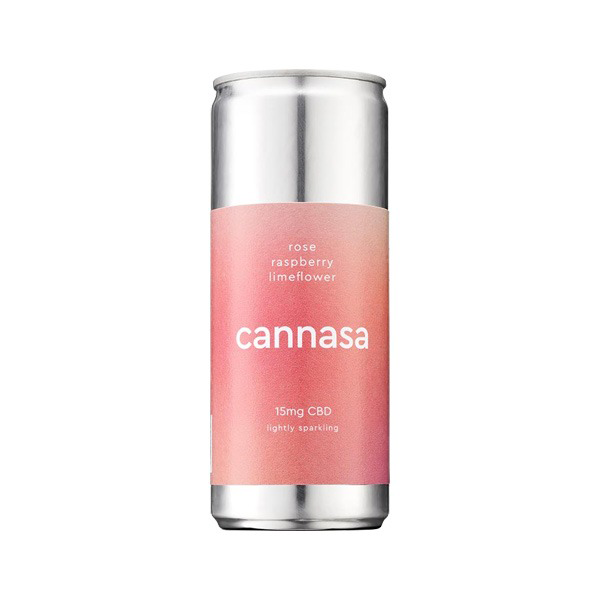 Cannasa Botanical 12 x Rose & Raspberry CBD Soft Drink Can 250ml