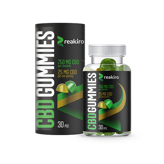 Reakiro 750mg Full Spectrum CBD Apple & Lemon Gummies - 30 pieces :: Short Dated :: (BUY 1 GET 1 FREE)