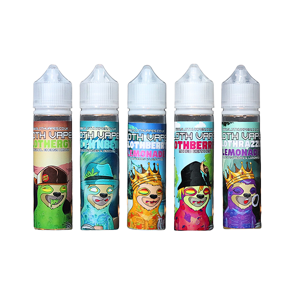 0mg Sloth Vapes 50ml Shortfill (50VG/50PG) (1 Free Nic Shot Per Shortfill)