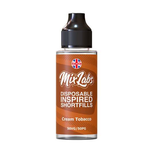 Mix Labs - 100ml Shortfill - Cream Tobacco - Vape Center