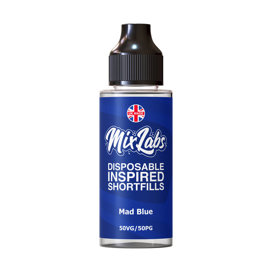 Mix Labs - 100ml Shortfill - Mad Blue - Vape Center