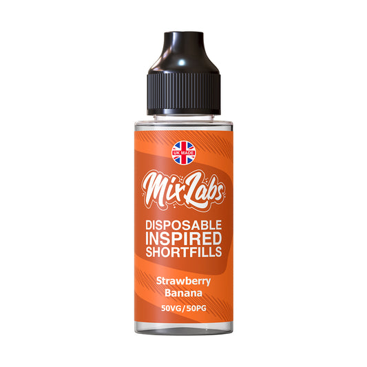 Mix Labs - 100ml Shortfill - Strawberry Banana - Vape Center