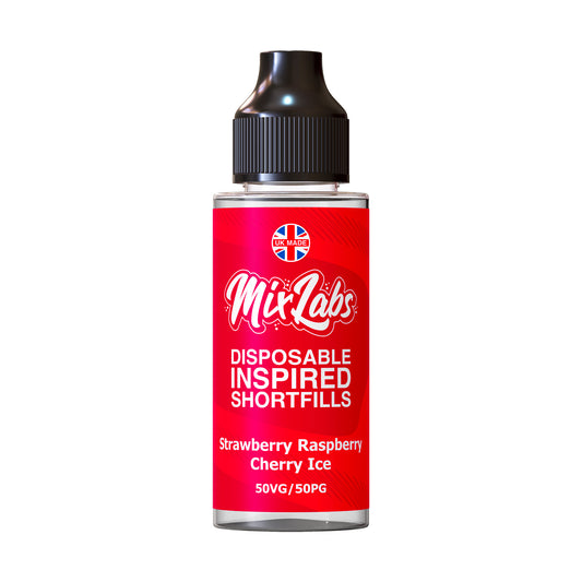 Mix Labs - 100ml Shortfill - Strawberry Raspberry Cherry Ice - Vape Center