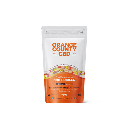 Orange County CBD 200mg CBD Fizzy Gummy Peach Rings - Grab Bag - Vape Center